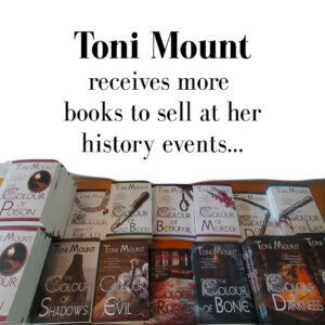 Toni Mount's books in a pile